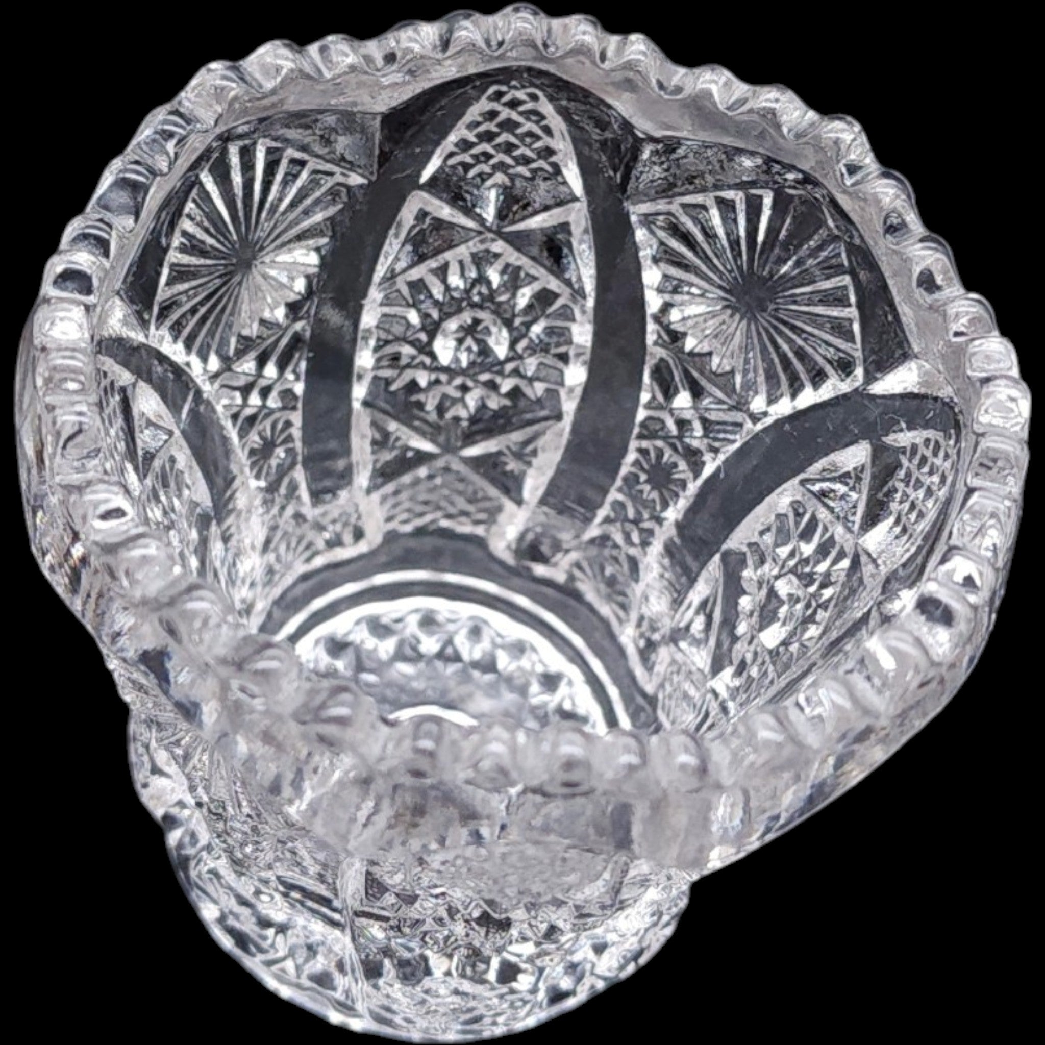 Imperial Glass Clear Daisy and Button Pattern Glass Toothpick Holder
