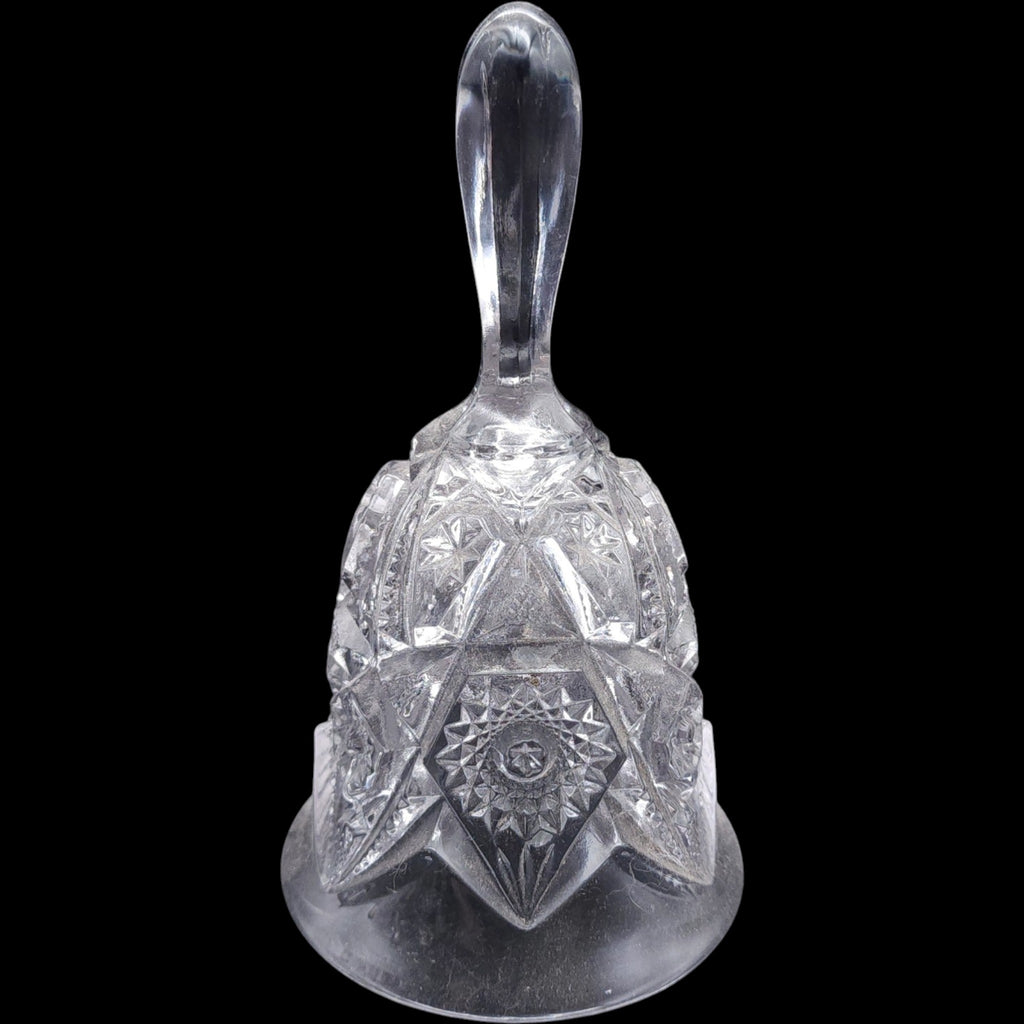 Imperial Glass Clear Pressed Glass Bell Feather Notching and Button Pattern