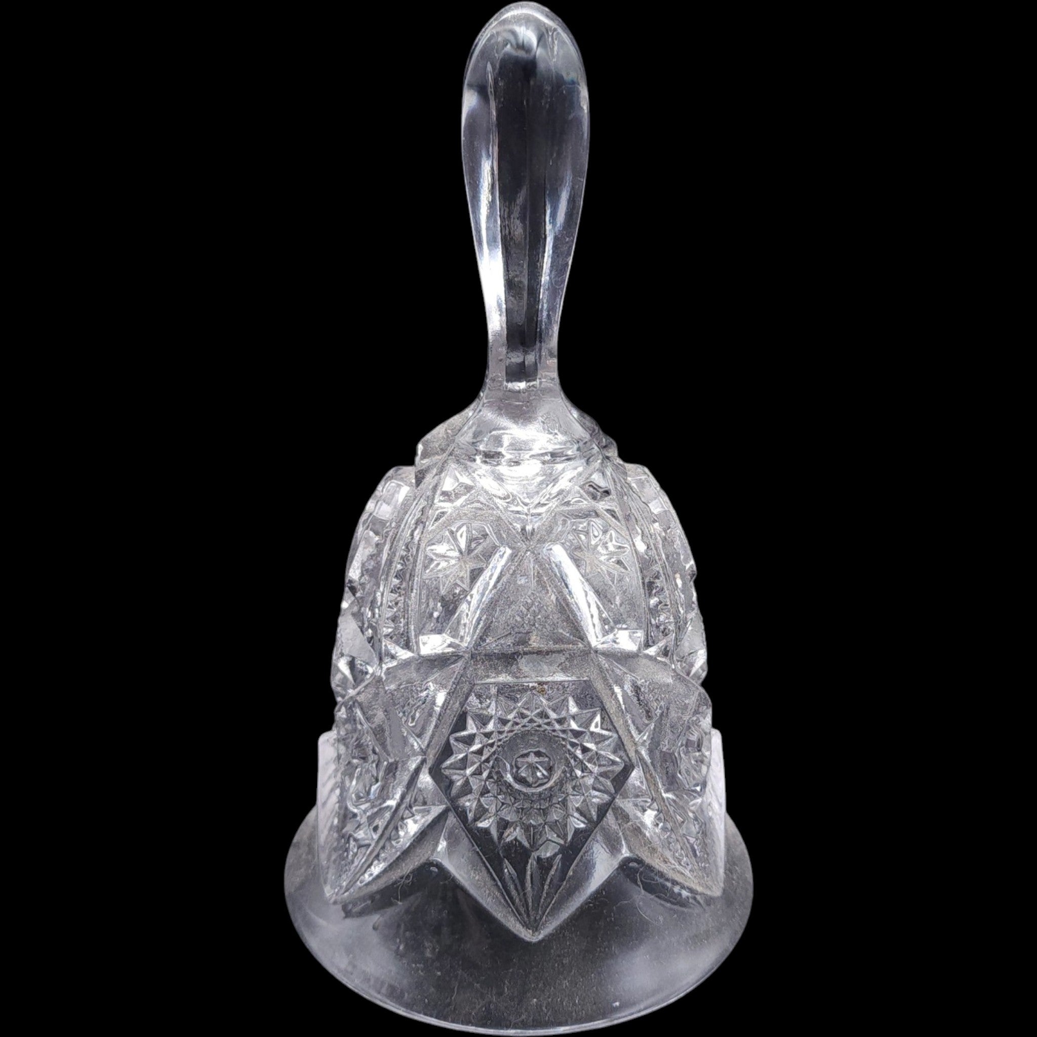 Imperial Glass Clear Pressed Glass Bell Feather Notching and Button Pattern