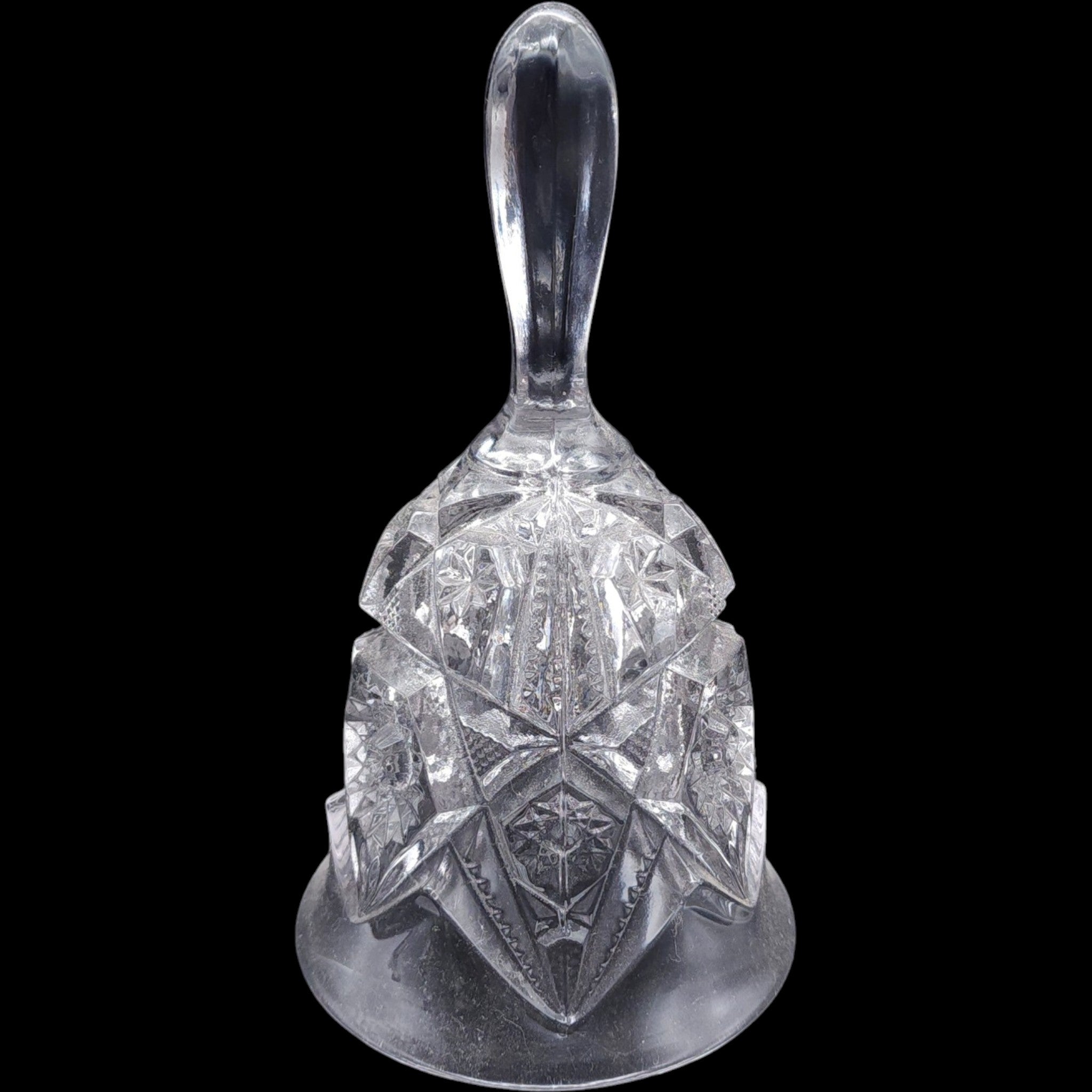 Imperial Glass Clear Pressed Glass Bell Feather Notching and Button Pattern