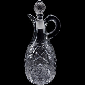 Imperial Glass Daisy and Button Clear Glass Cruet & Stopper