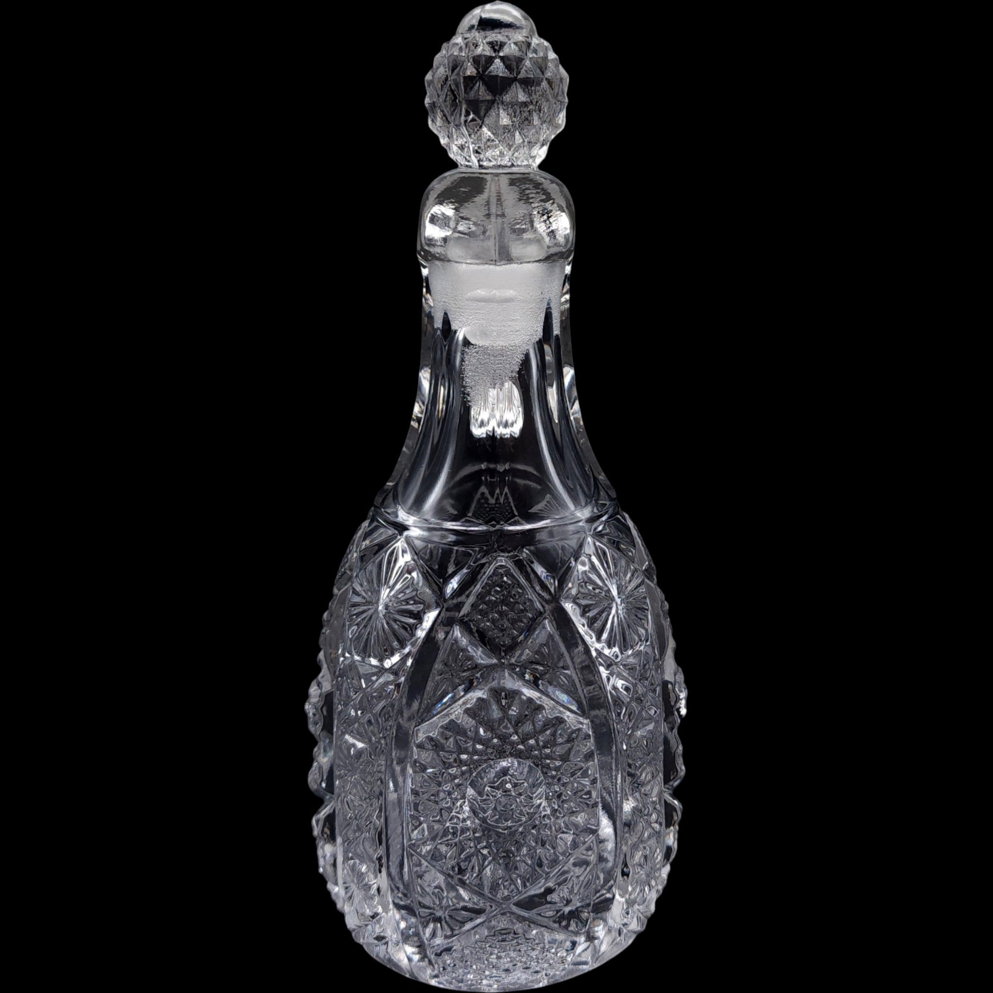 Imperial Glass Daisy and Button Clear Glass Cruet & Stopper