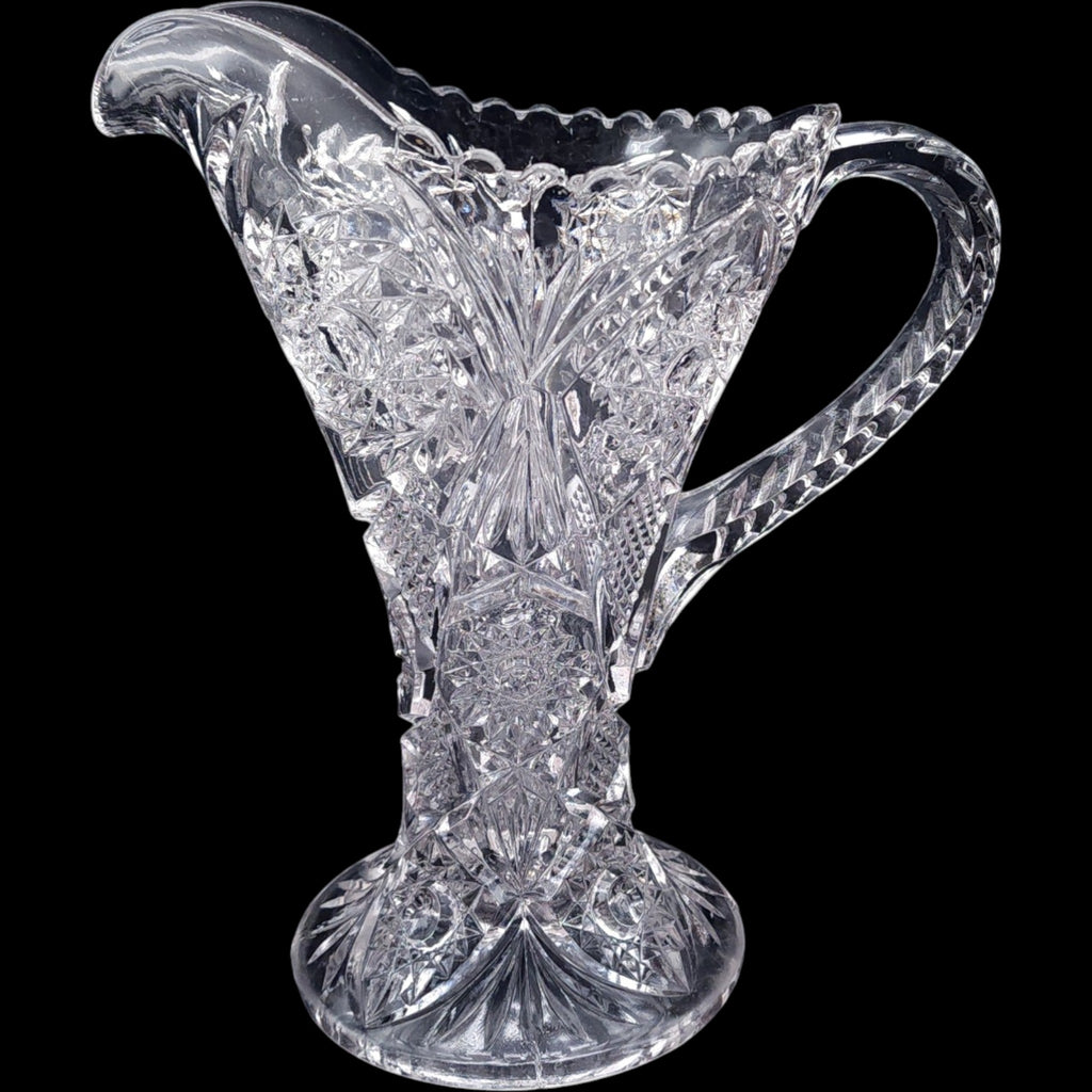 Imperial Glass Ohio Clear EAPG Pinwheel Cut Glass Pitcher