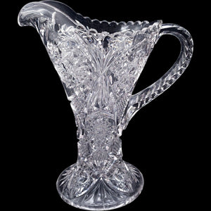 Imperial Glass Ohio Clear EAPG Pinwheel Cut Glass Pitcher