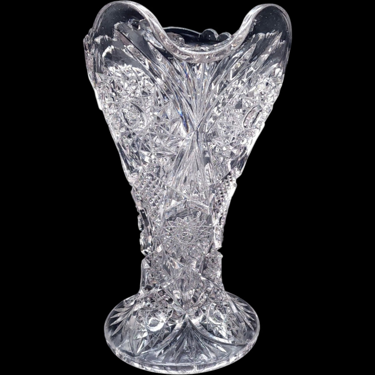 Imperial Glass Ohio Clear EAPG Pinwheel Cut Glass Pitcher
