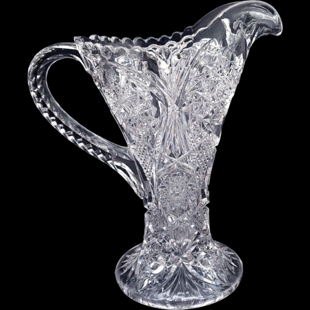 Imperial Glass Ohio Clear EAPG Pinwheel Cut Glass Pitcher