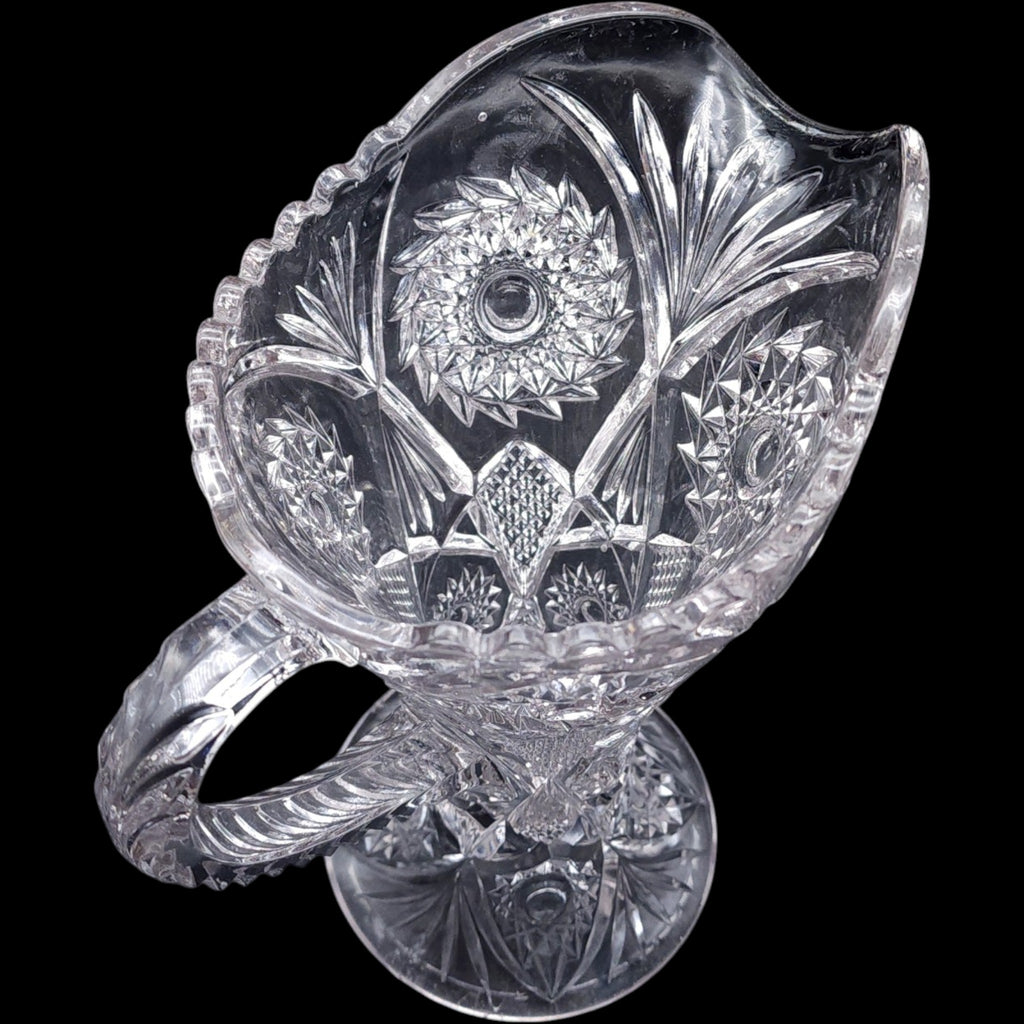 Imperial Glass Ohio Clear EAPG Pinwheel Cut Glass Pitcher