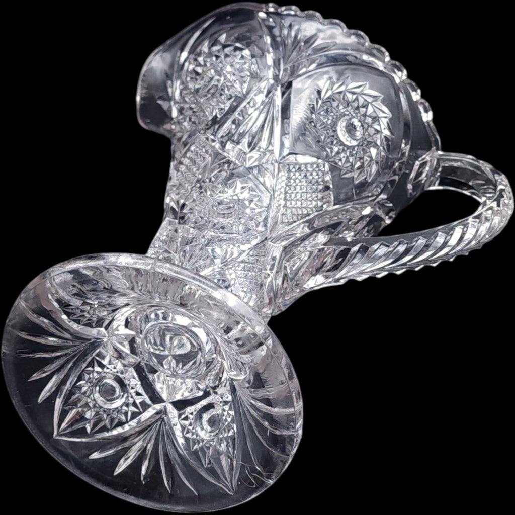 Imperial Glass Ohio Clear EAPG Pinwheel Cut Glass Pitcher