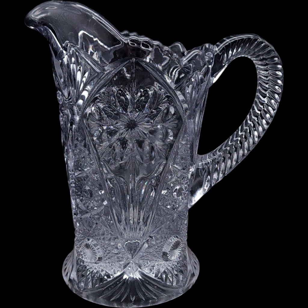 Imperial Glass Ohio Cosmos Clear Pressed Glass Pitcher 32 oz
