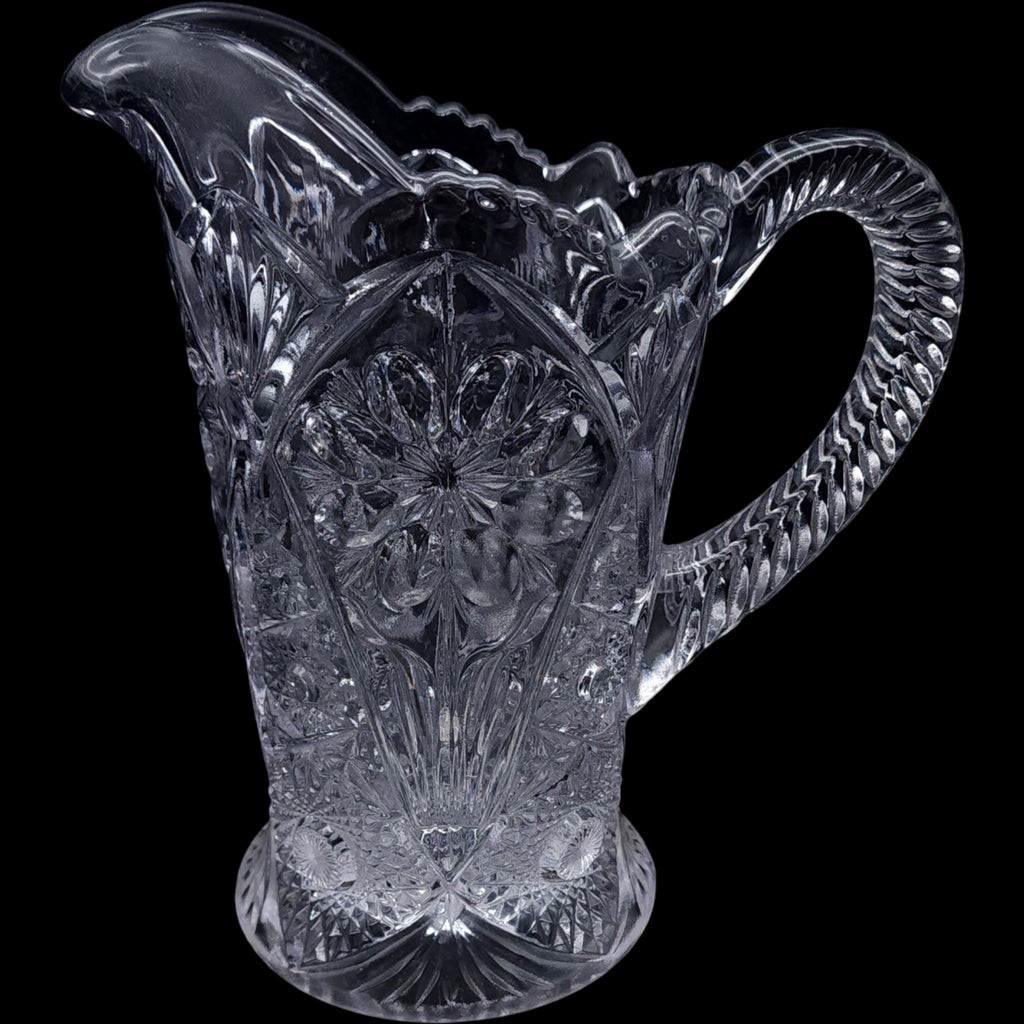 Imperial Glass Ohio Cosmos Clear Pressed Glass Pitcher 32 oz