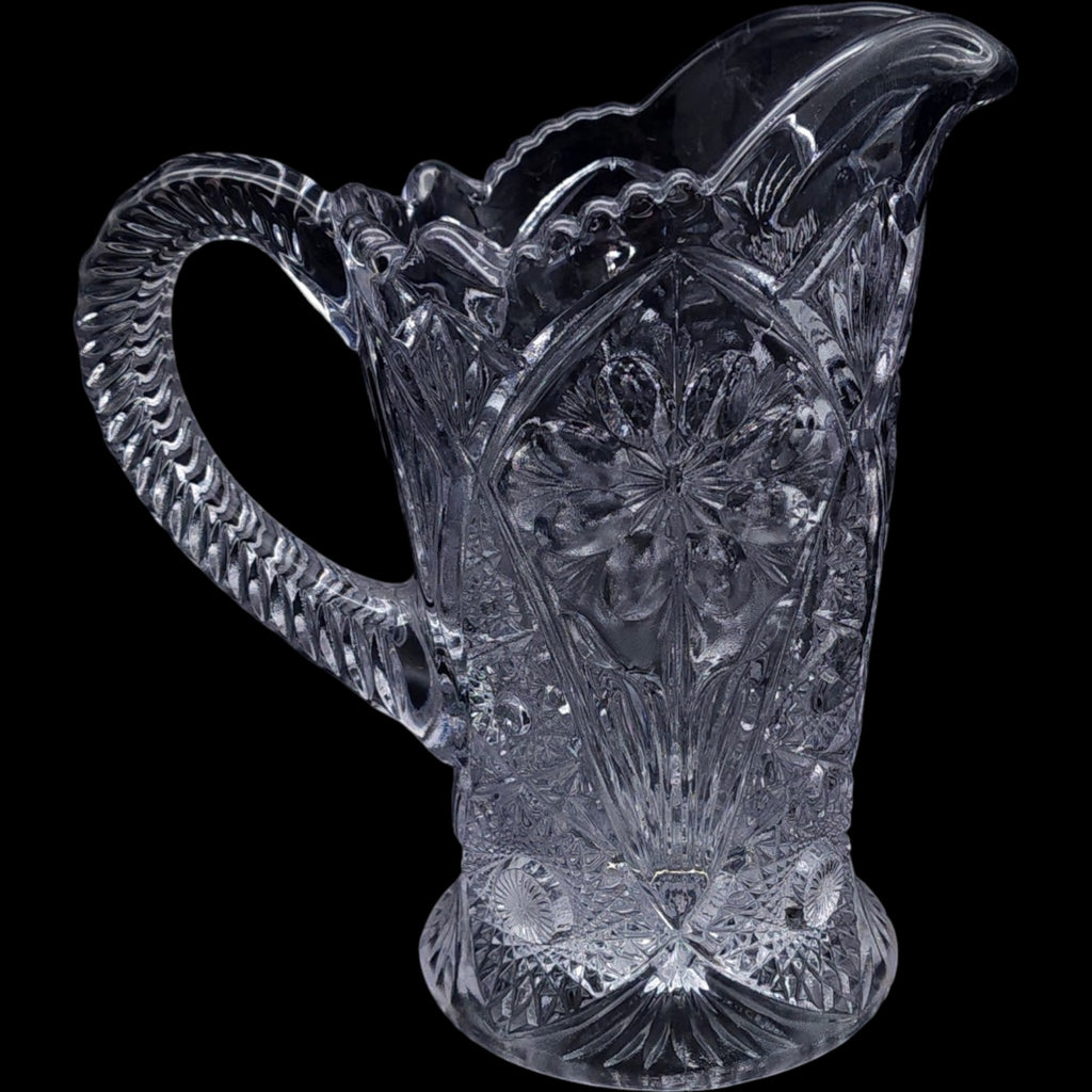 Imperial Glass Ohio Cosmos Clear Pressed Glass Pitcher 32 oz