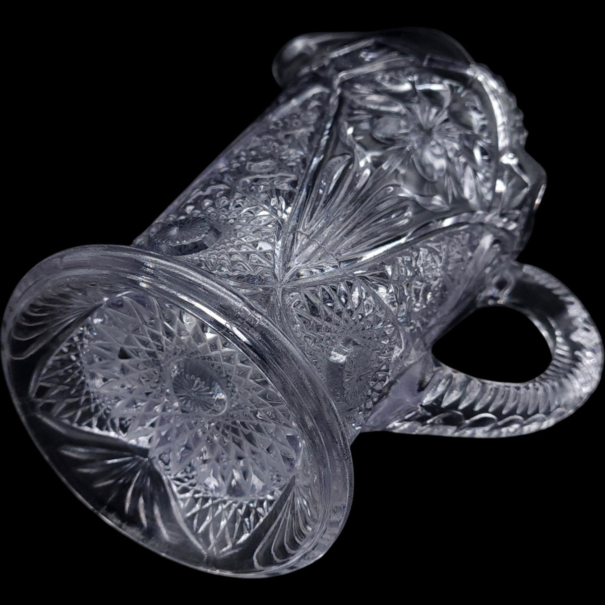Imperial Glass Ohio Cosmos Clear Pressed Glass Pitcher 32 oz