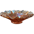 Imperial Glass-Ohio Arcs Marigold Swags Panel Carnival Ruffled Bowl