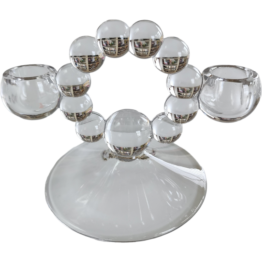 Imperial Glass-Ohio Candlewick Clear Double Light Candlestick Holders Set of 2