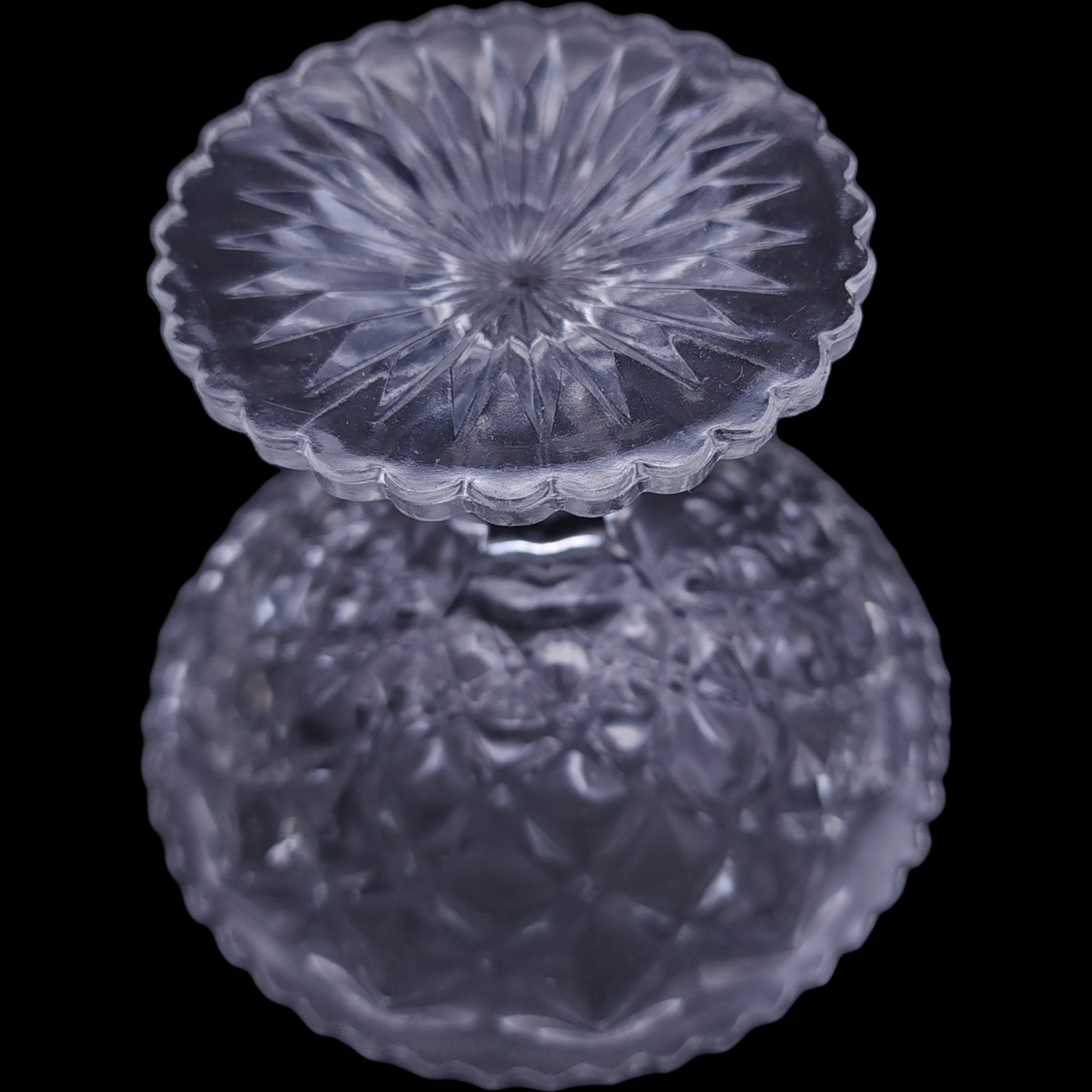 Imperial Glass-Ohio Diamond Block Clear Open Jam Jelly Dish