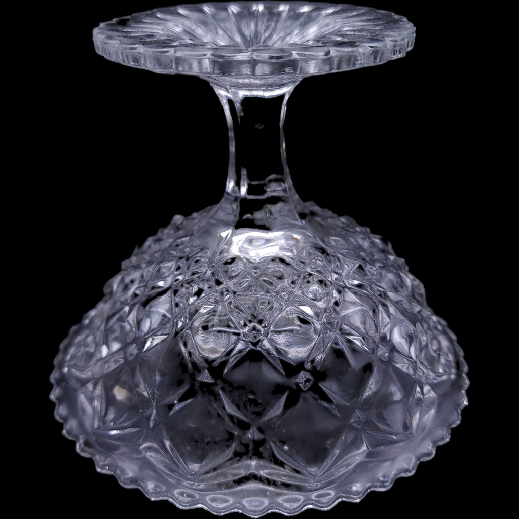 Imperial Glass-Ohio Diamond Block Clear Open Jam Jelly Dish