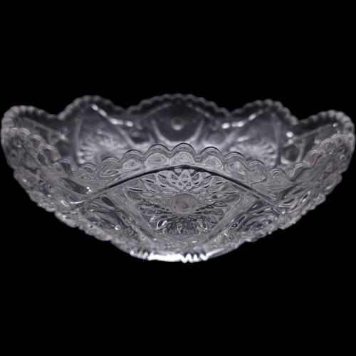 Imperial Glass-Ohio Nucut Daisy and Button Clear Design Round Bowl
