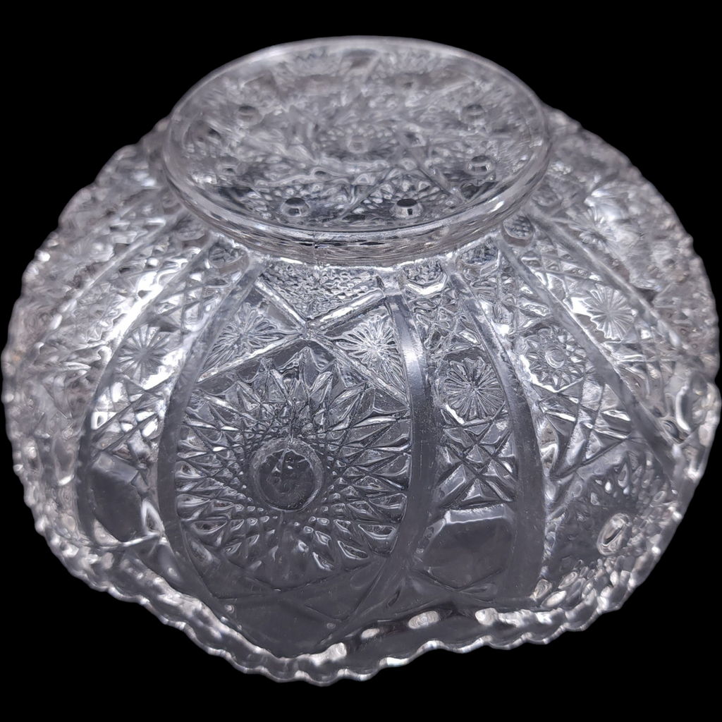 Imperial Glass-Ohio Nucut Daisy and Button Clear Design Round Bowl