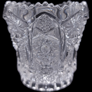 Imperial Glass-Ohio Nucut Daisy and Button Clear Design Toothpick Holder