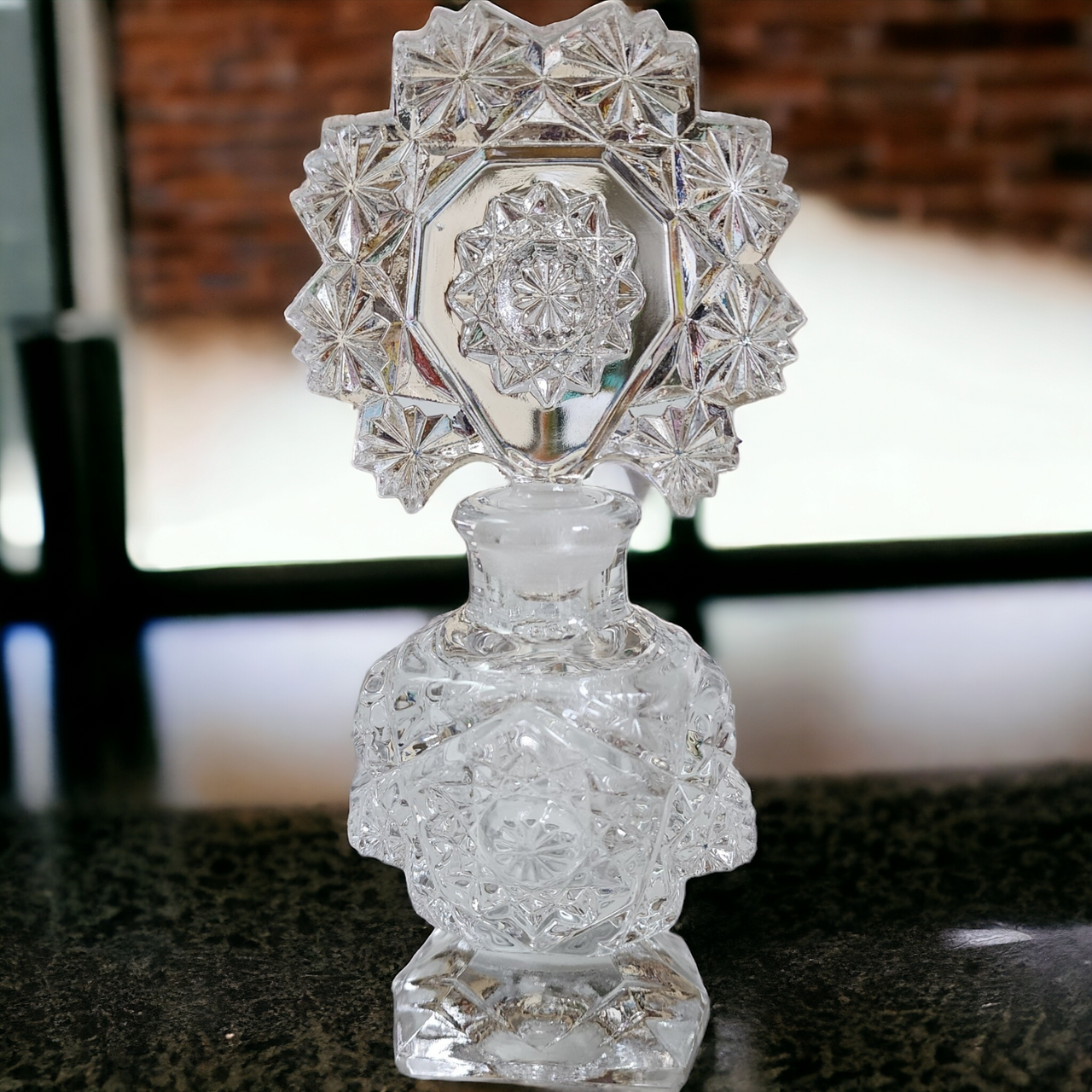 Imperial Glass-Ohio Brunswick & Hobstar Perfume Bottle