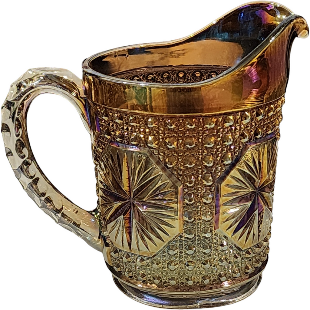 Imperial Glass Ohio Amelia Smoke Carnival Glass 18 Oz Pitcher