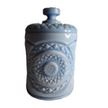 Imperial Glass Ohio Hobstar Blue Milkglass Cookie Jar & Lid