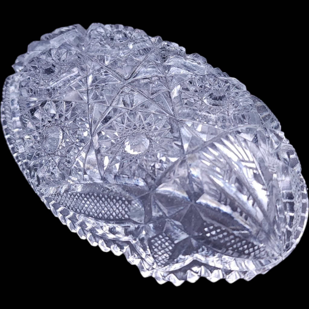 Imperial Glass Ohio Nucut Oval Relish Serving Dish