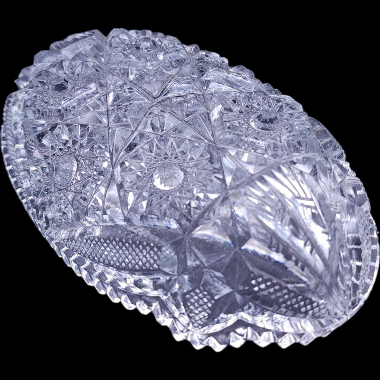 Imperial Glass Ohio Nucut Oval Relish Serving Dish