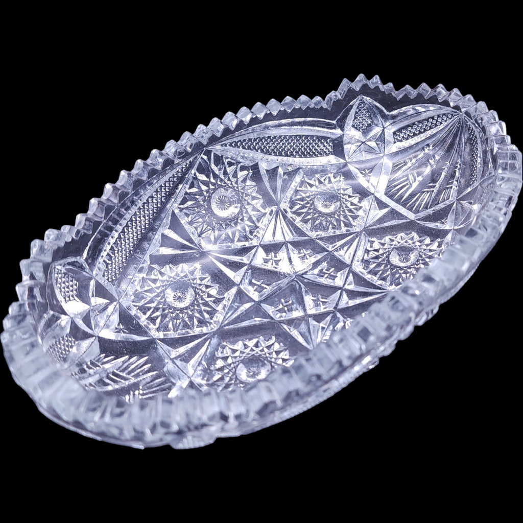 Imperial Glass Ohio Nucut Oval Relish Serving Dish