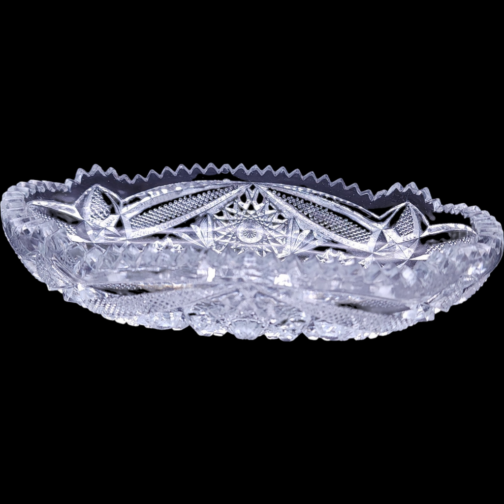 Imperial Glass Ohio Nucut Oval Relish Serving Dish