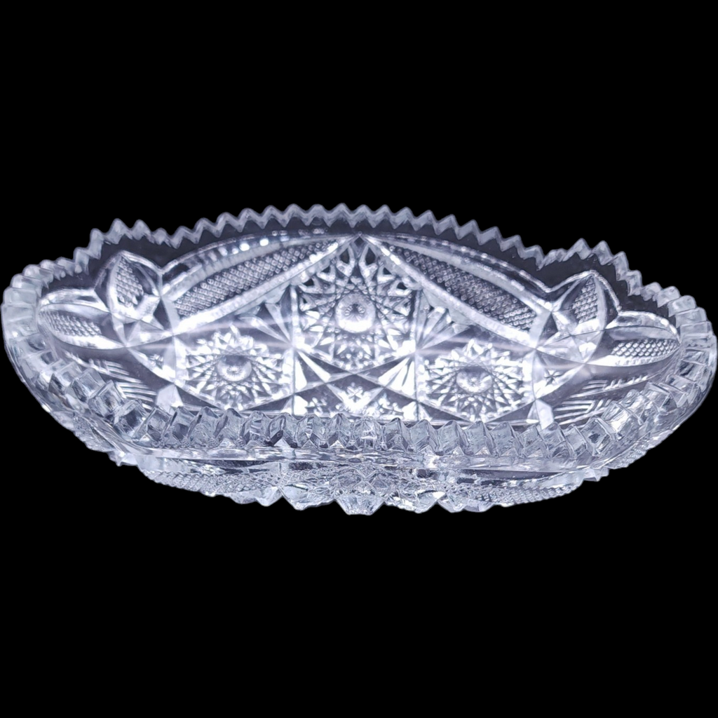 Imperial Glass Ohio Nucut Oval Relish Serving Dish