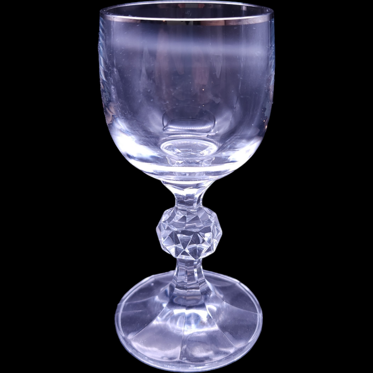 Import Assoc Claudia Platinum Trim Cordial Glass