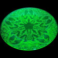 Indiana Glass Horseshoe Pattern Green Uranium Glass 8" Salad Plate