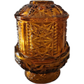 Indiana Glass Amber Stars & Bars Fairy Lamp Votive Candle Holder Light