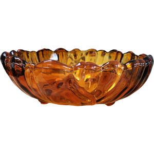 Indiana Glass Amber Sunflower Footed Centerpiece Bowl