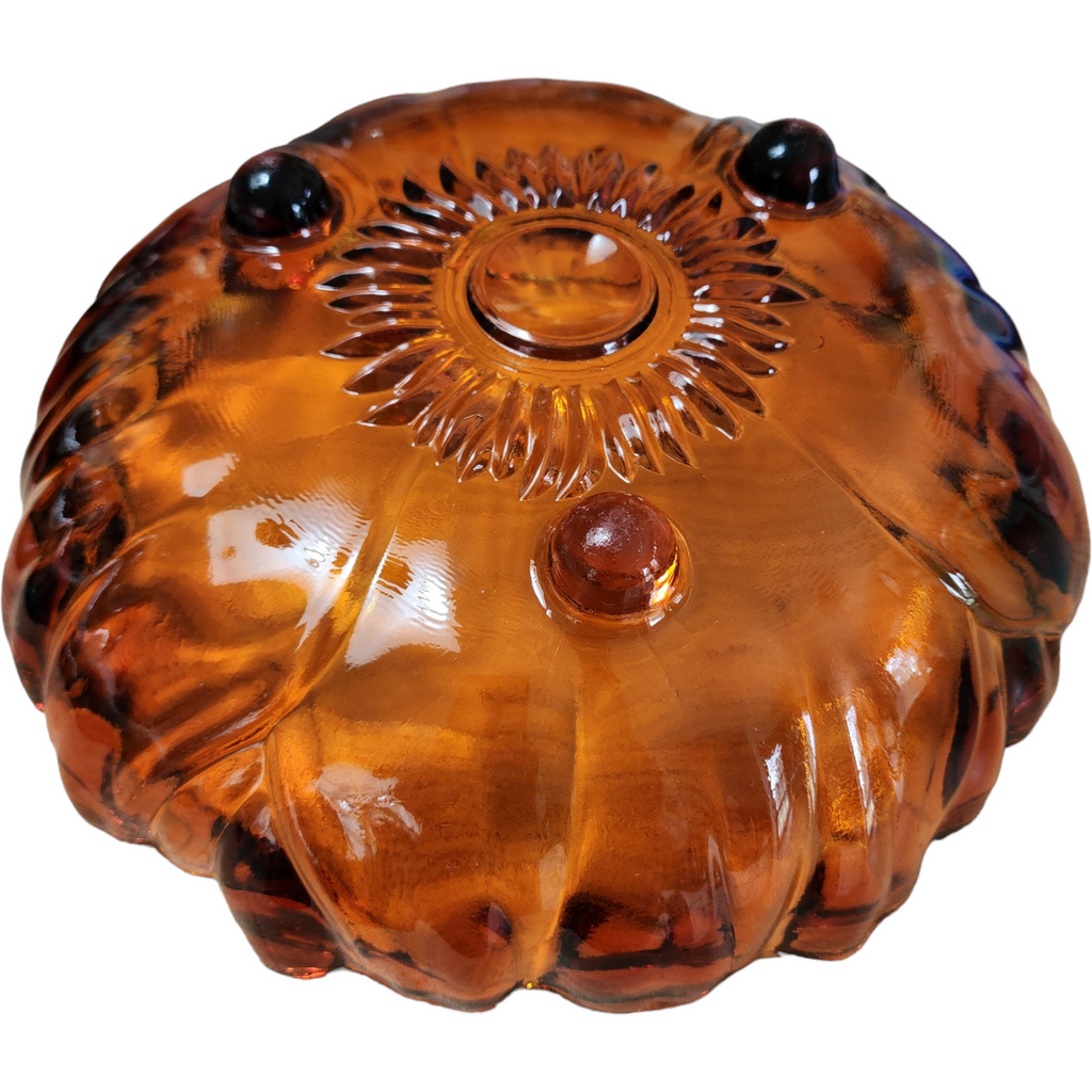 Indiana Glass Amber Sunflower Footed Centerpiece Bowl