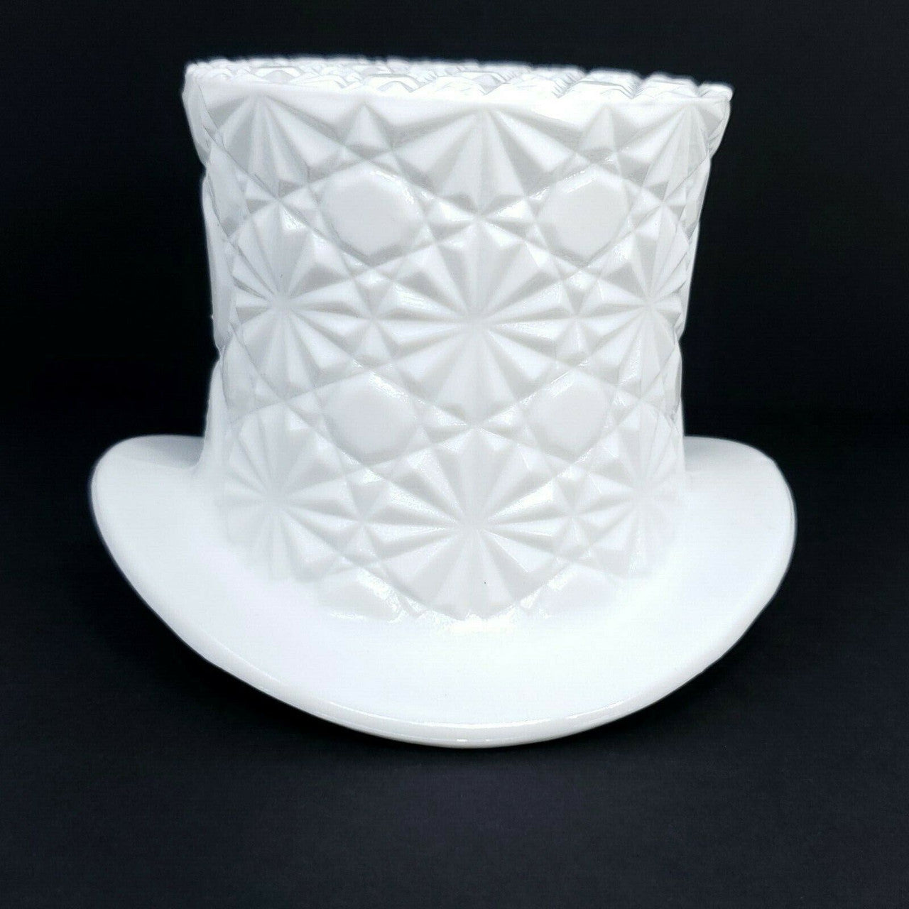 Indiana Glass Daisy Button White Milk Glass Top Hat Topper