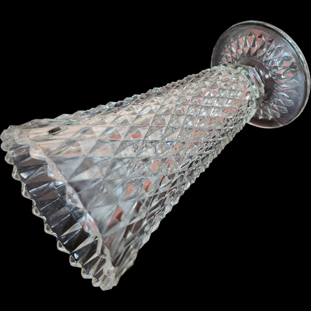 Indiana Glass Diamond Point Clear Bud Vase