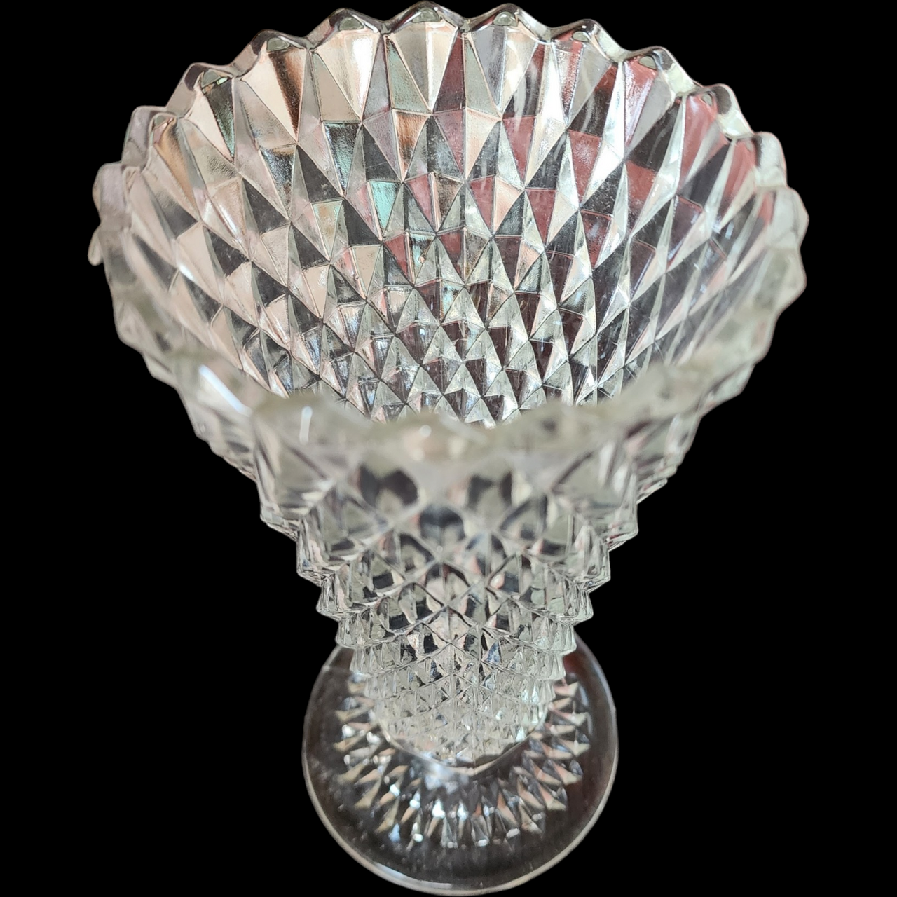 Indiana Glass Diamond Point Clear Bud Vase