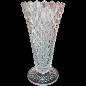 Indiana Glass Diamond Point Clear Bud Vase