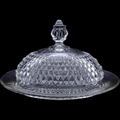 Indiana Glass Diamond Point Clear Oval Covered Butter