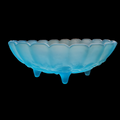 Indiana Glass Garland Teal Frosted Glass Centerpiece Bowl