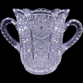 Indiana Glass Paneled Daisy and Finecut Clear Celery Spooner Vase