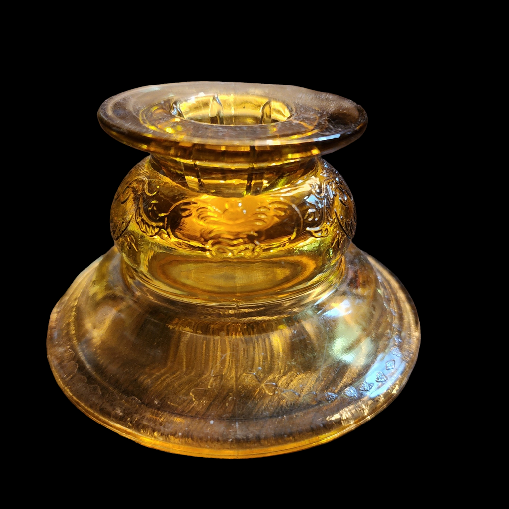 Indiana Glass Recollection Amber Single Light Candlestick