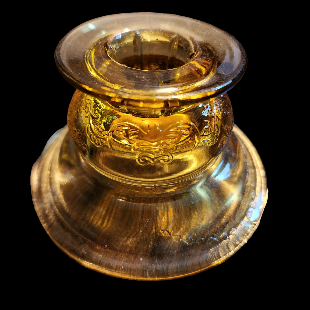 Indiana Glass Recollection Amber Single Light Candlestick