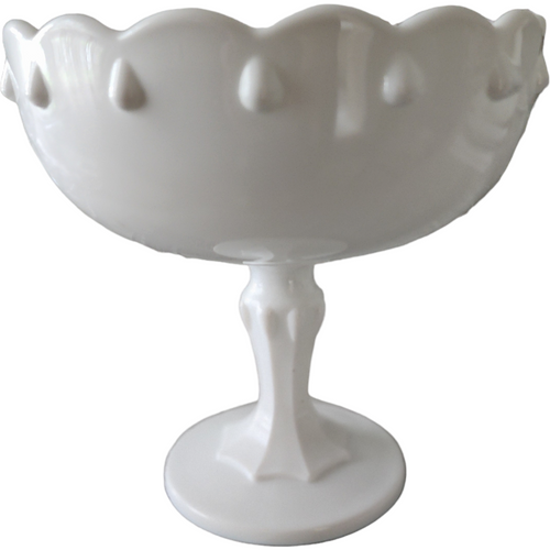 Indiana Glass Teardrop Milkglass Round Compote