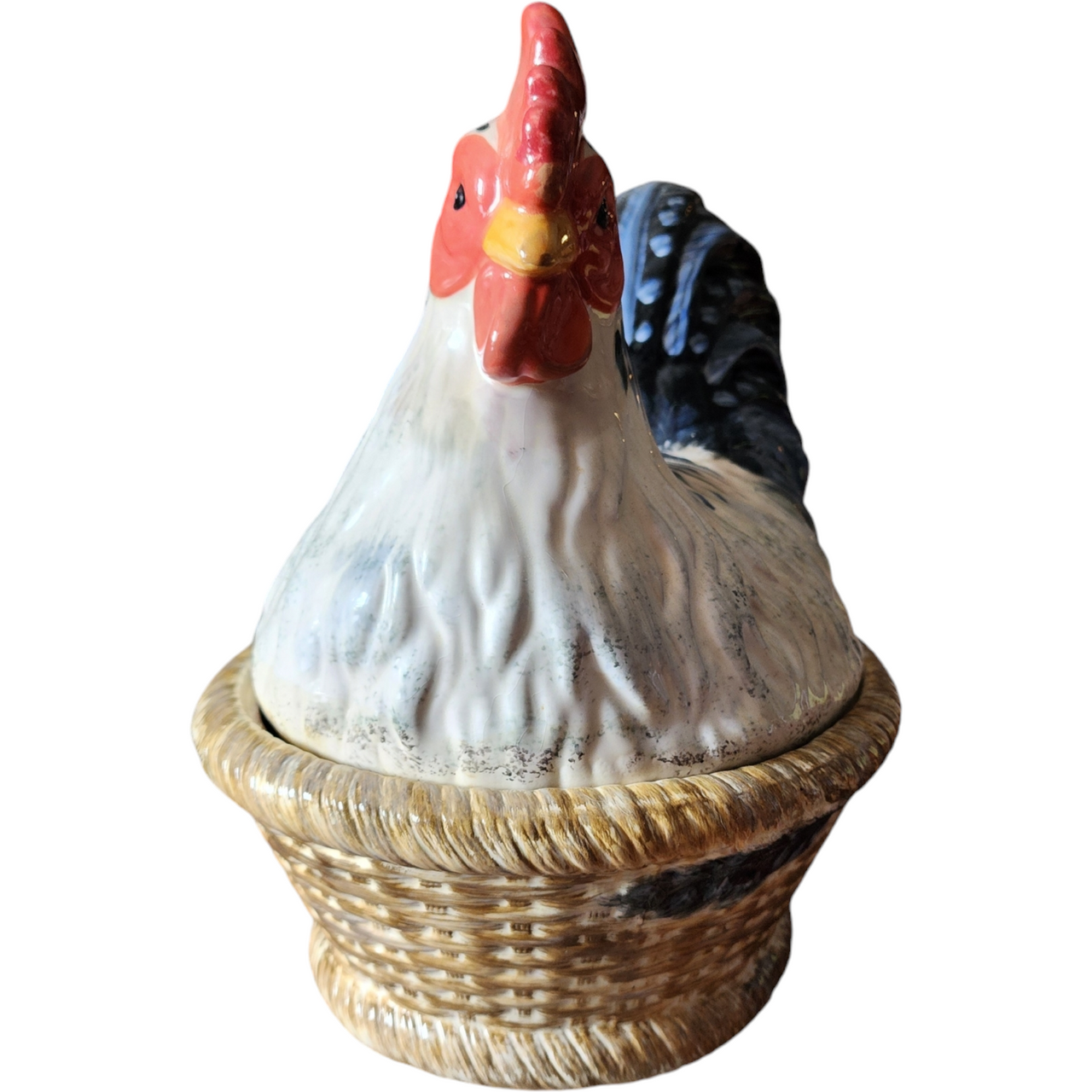 Isabelle de Borchgrave Covered Chicken Dish Cookie Jar Farmhouse Decor A Touch of Country Charm