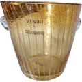 Italian Murano Venini Venetian Art Glass Ice Bucket Amber and White