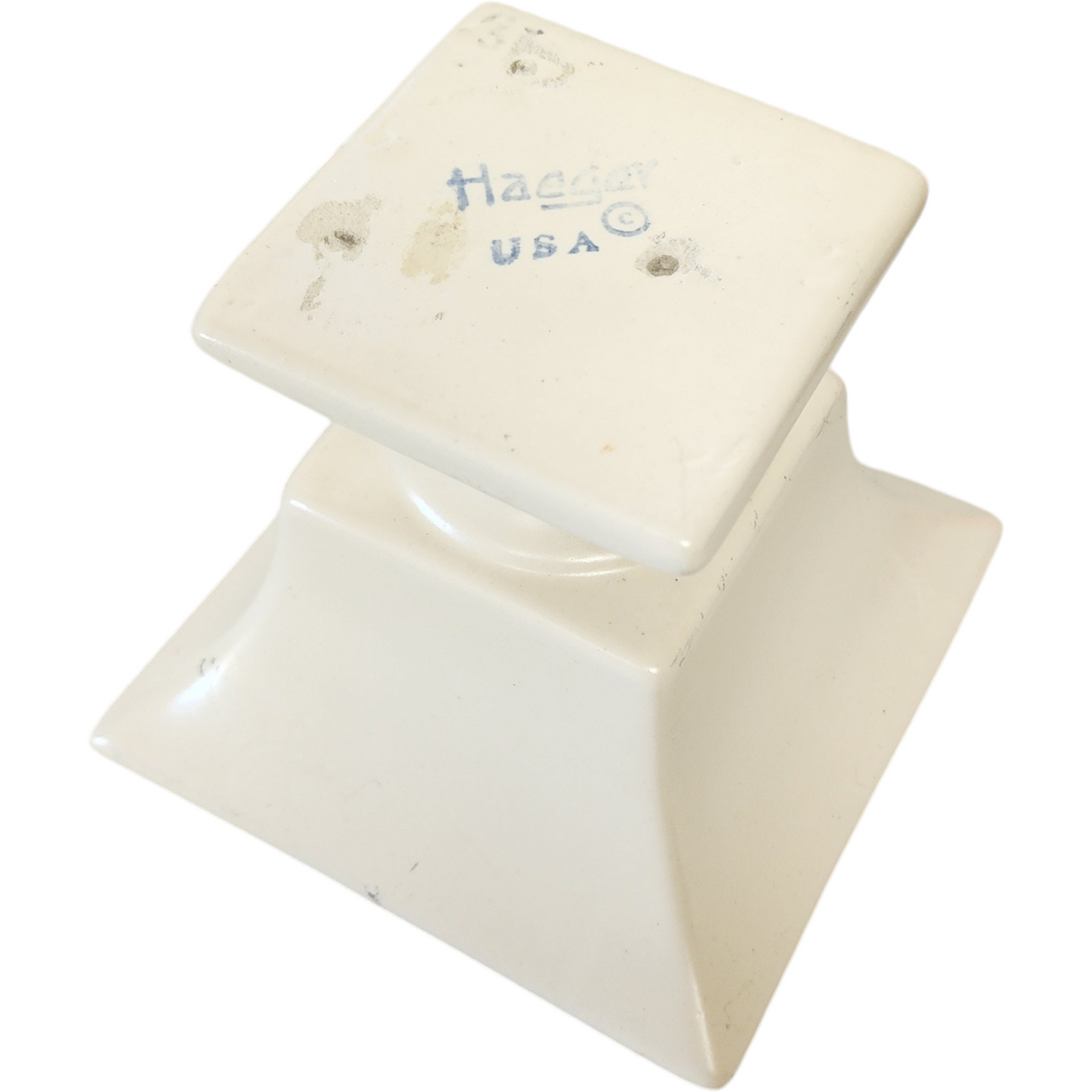 Haeger Ivory Square Pedestal Planter Vase