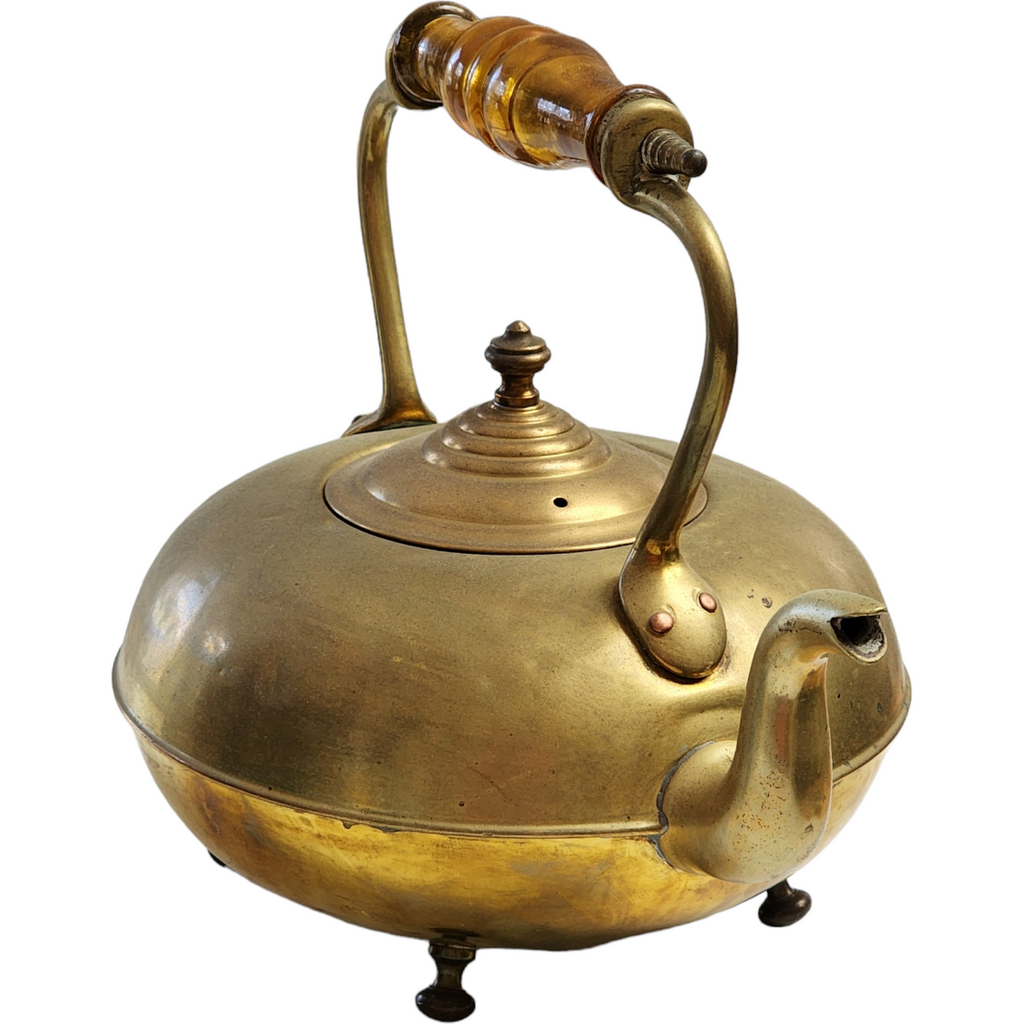JCB James Clews Birmingham Antique Brass-Footed Teapot/Kettle